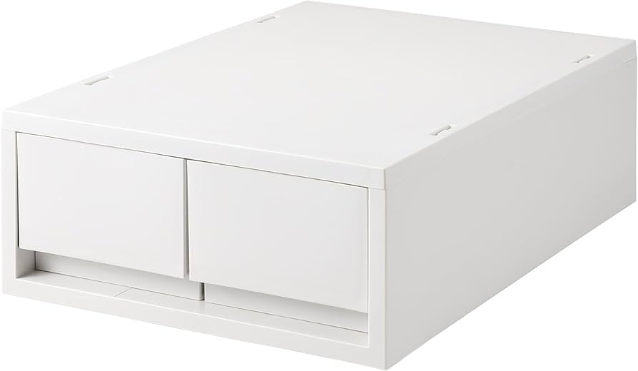 Amazon｜無印良品 ポリプロピレン 小物収納ケース 中 引出2個 ホワイト