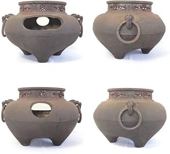 Amazon.co.jp: 茶釜 風炉釜 鉄器 銘無し 銅蓋 釜環付 茶道具 B537