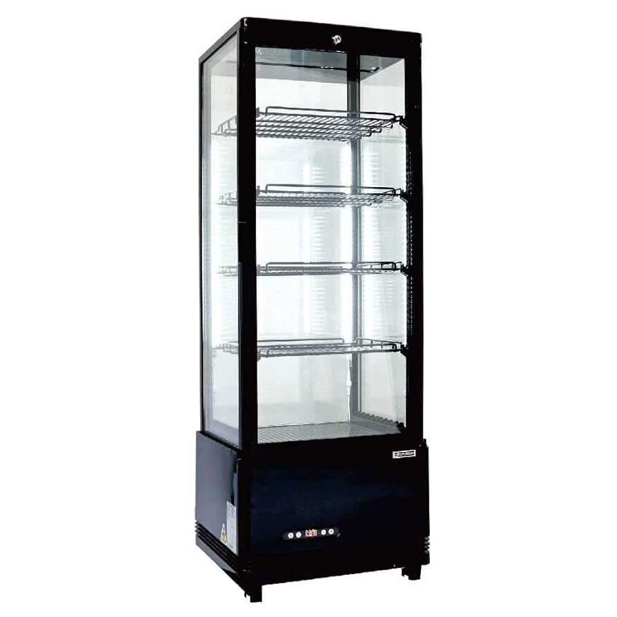 中古 レマコム 4面ガラス冷蔵ショーケース ブラック 120L 中古