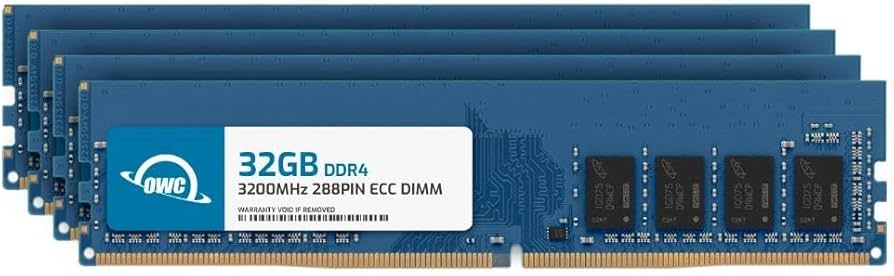 OWC 128GB (4x32GB) DDR4 3200MHz PC4-25600 CL22 2RX8 ECC Unbuffered