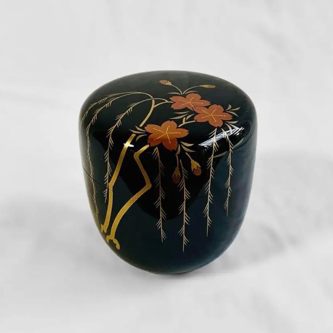 茶道具 北村葵春作 香ノ図蒔絵 中棗 共箱 V 9469 茶道具 北村葵春作 香