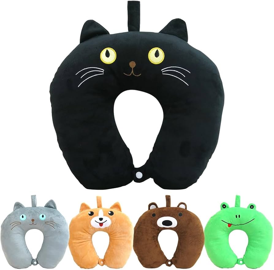 Amazon｜もふもふネックピロー 動物ネックピロー ネコ 猫 ねこ 犬 クマ