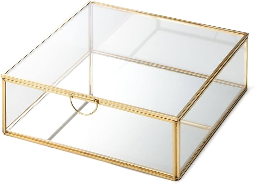 Amazon｜ガラスケース 蓋つき ふた付き ガラス 真鍮 ゴールド GOLD 金