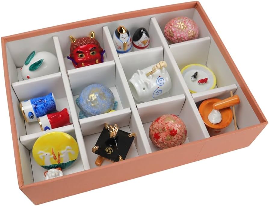 Amazon.co.jp: 季節の置物 12ヶ月 四季 陶器/松花堂四季飾り (磁器
