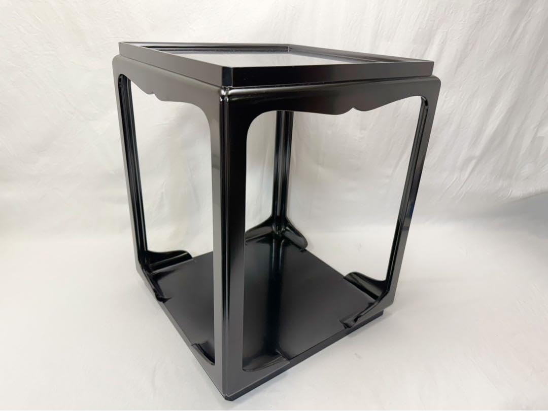 茶道具 塗師 浄白造 木製黒真塗 高麗卓 水指棚 共箱