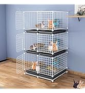 Amazon | 3層 特大兎 ケージヴィラスペシャルウサギケージ飼育ウサギ