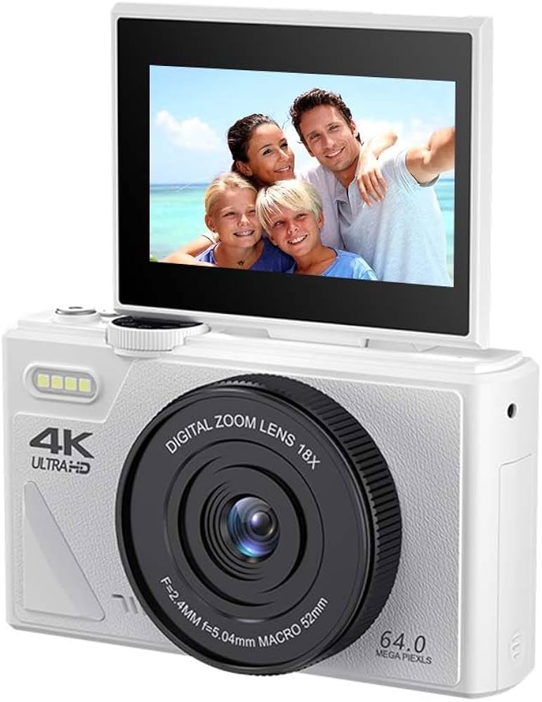 Amazon | 写真とビデオ用の64MPデジタルカメラ:YouTube用4K Vlogカメラ