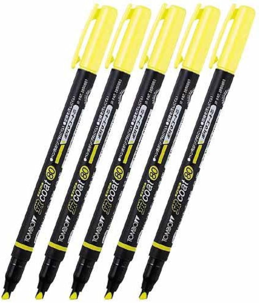 Amazon.co.jp: トンボ鉛筆 蛍光マーカー 蛍コート80 黄色 5本パック