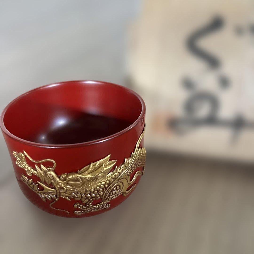 デッドストック！深みある糸目紅溜塗に極上稲穂福来雀蒔絵のお椀2点