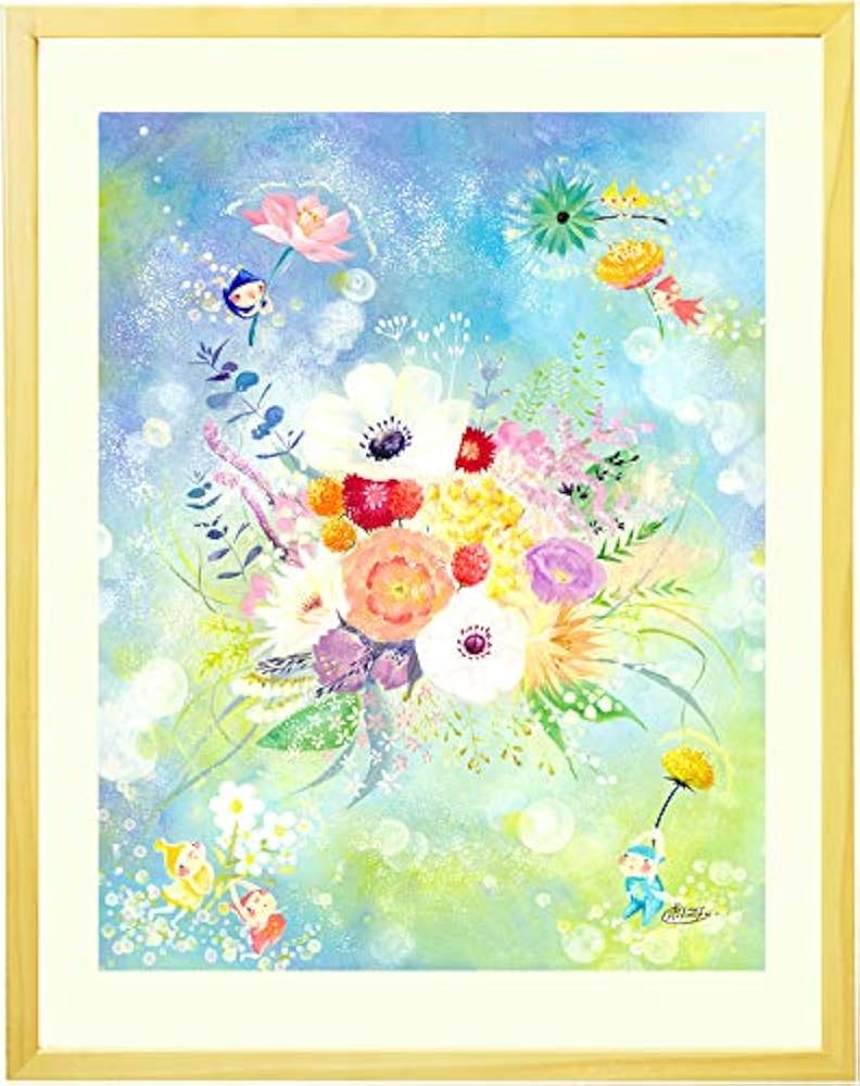 Amazon.co.jp: 絵画 額入り インテリア ブーケ 花の絵 「エール」 花束