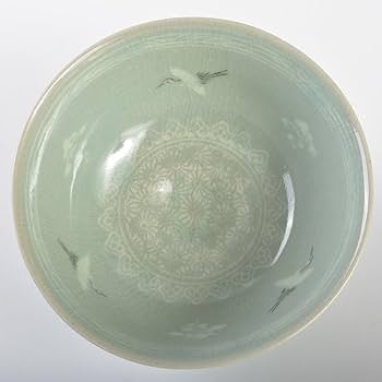 初代柳海剛 高麗青磁 象嵌菊文瓢箪花瓶 高台内に描き銘 共箱