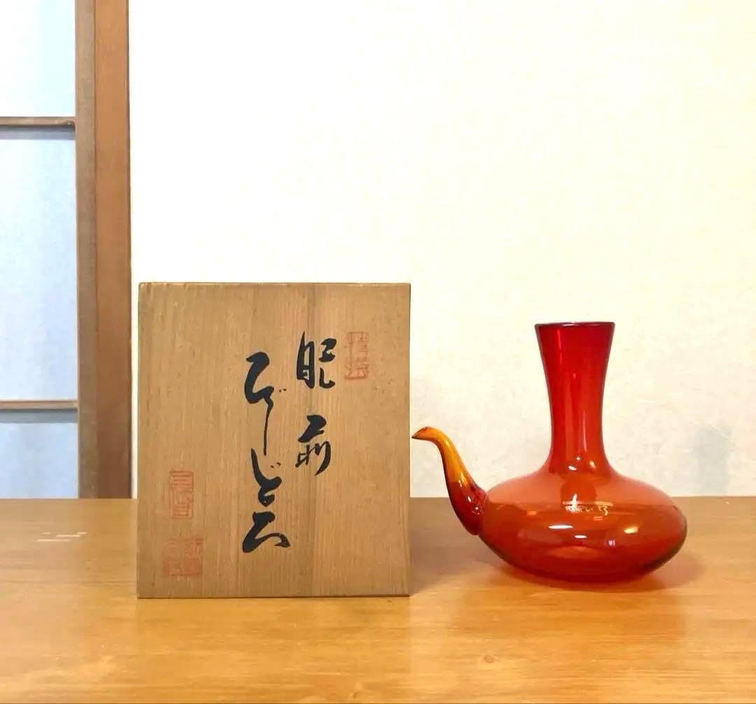 Y2293-62 津軽びいどろ 秋村実 色ガラス デキャンタ 飾瓶 #1 Y2293-62