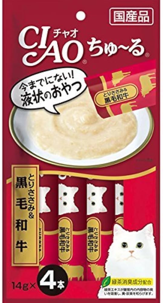 Amazon | 【セット販売】チャオ ちゅ～る とりささみ＆黒毛和牛 （14g