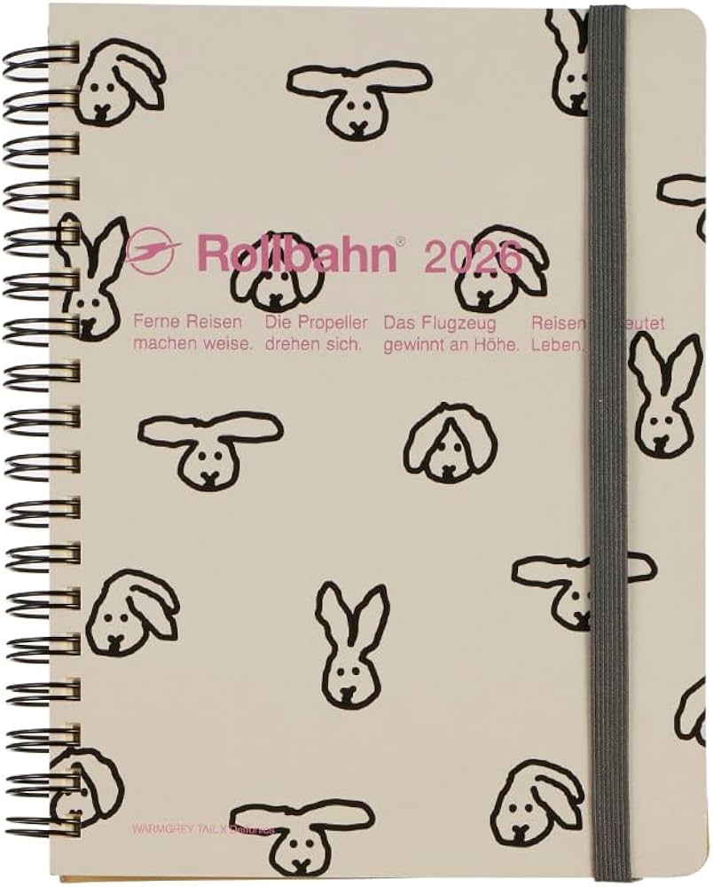 ロルバーンダイアリー2026 WARMGREYTAIL ホワイト bunny L 手帳 2026