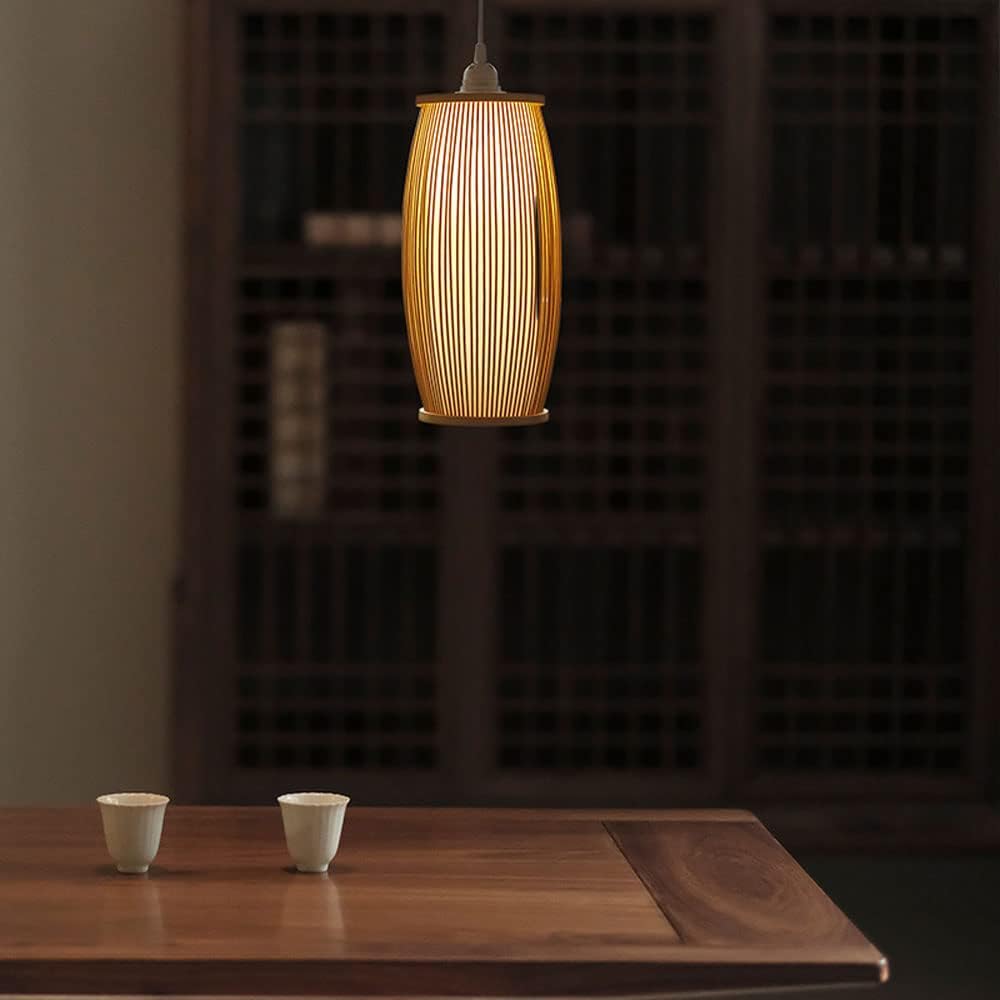 レトロ 照明 竹製円筒形ランプシェード レトロ照明竹製円筒形ランプ