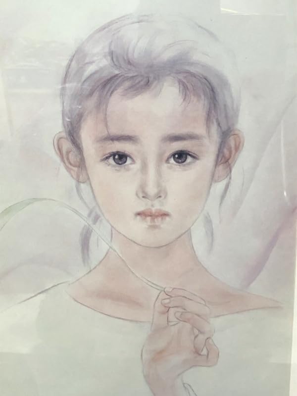原画】おおた慶文 水彩画「星影のまなざし」少女画額装付