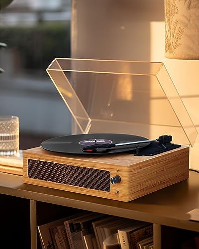 Amazon.co.jp: レトロなLPレコードプレーヤー、内蔵スピーカー付き
