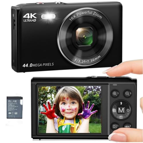 Amazon.co.jp: デジカメ4K44MP小型デジタルカメラポケットカメラ4400万