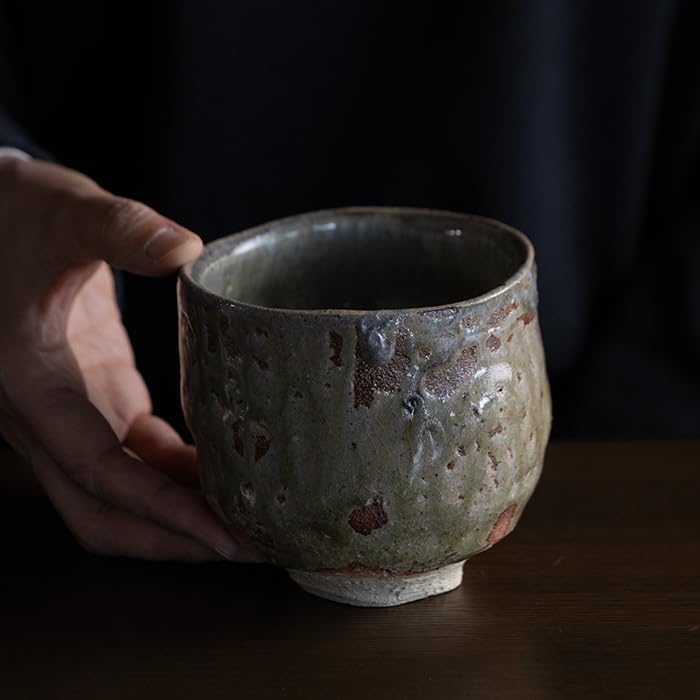 c166・茶碗 色絵 四季草花 南口閑粋 木箱 茶道具 NI7