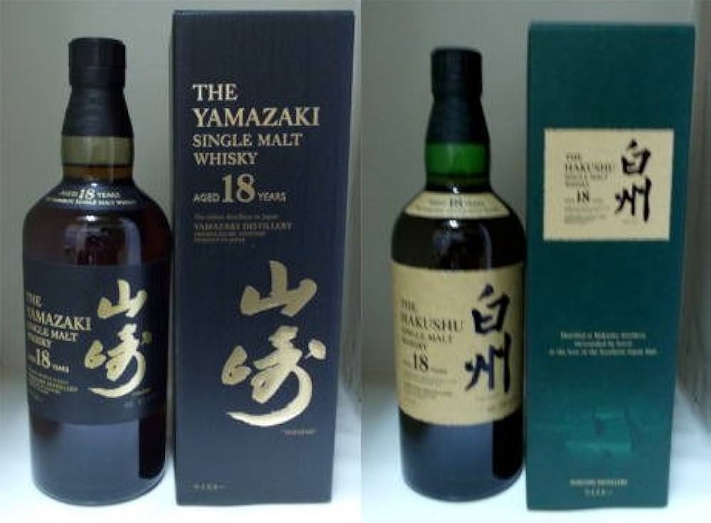 Amazon.co.jp: サントリー山崎18年白州18年 飲み比べセット各1本