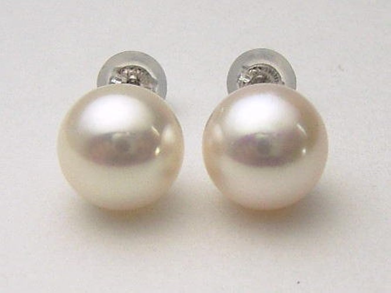 Amazon.co.jp: K18アコヤ真珠ピアス【7.5mm-8mm】【越物】ewk-5092