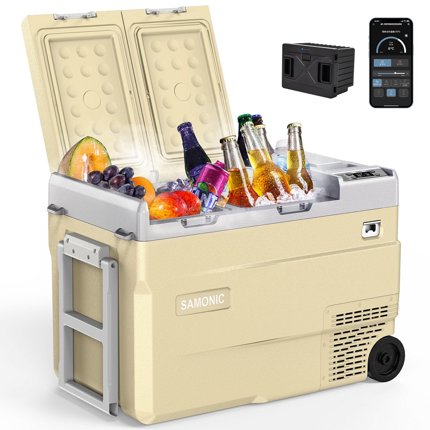 Amazon.co.jp: SAMONIC 車載冷蔵庫 モバイルバッテリー付き 35L -20