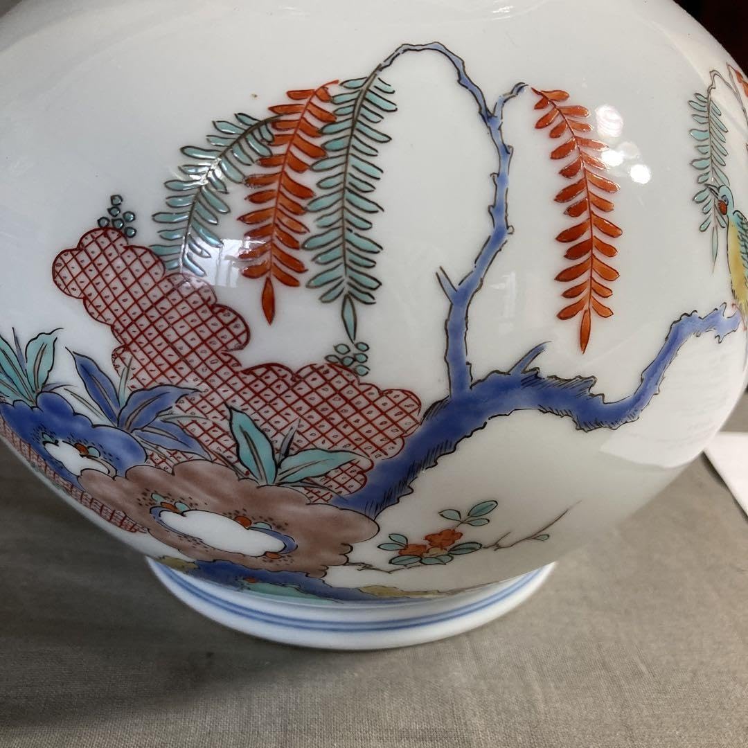 柿右衛門】赤絵の伝統 日本の名窯 有田 角福 柿右衛門作 錦菊花鳥文