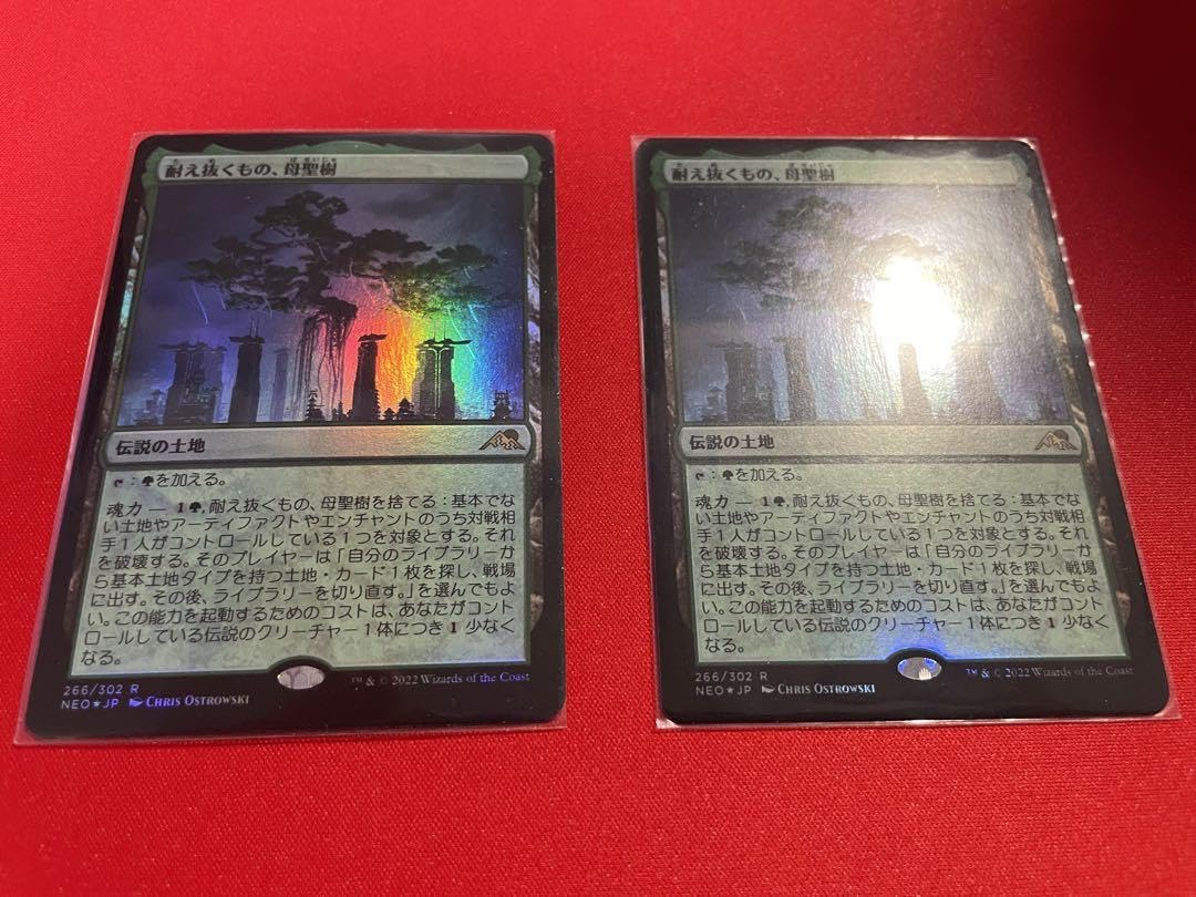 MTG 日本語版 耐え抜くもの、母聖樹 ボーダーレス Foil セトブ版 PSA10