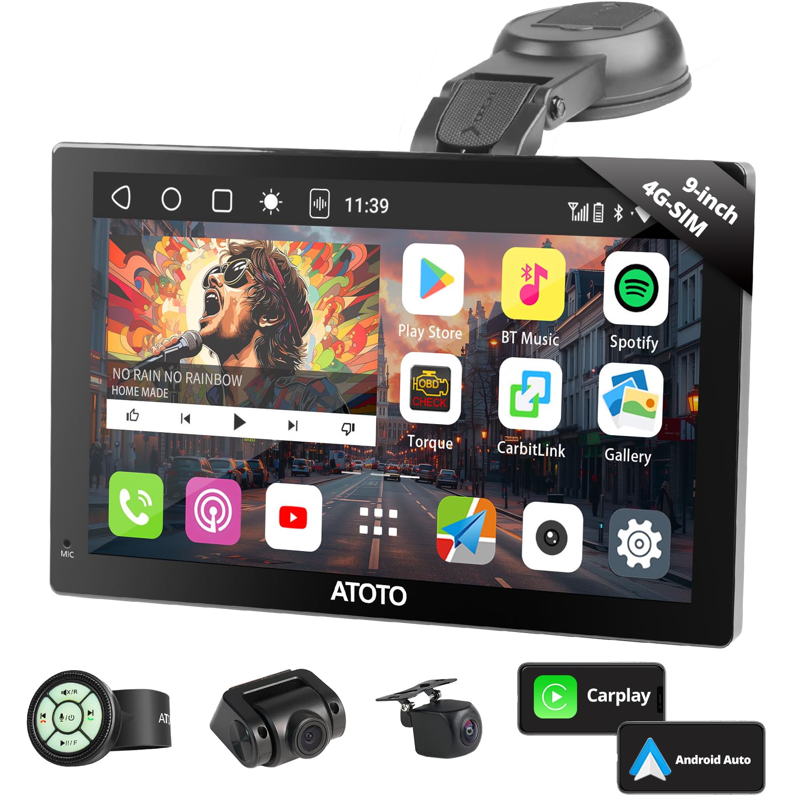 Amazon.co.jp: CarPlay/Android Auto ワイヤレス対応 9インチ携帯型