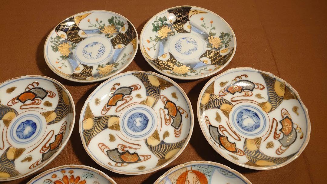 古伊万里 伊万里 色絵 金襴手 染付 豆皿 菓子皿 富士山の図 2