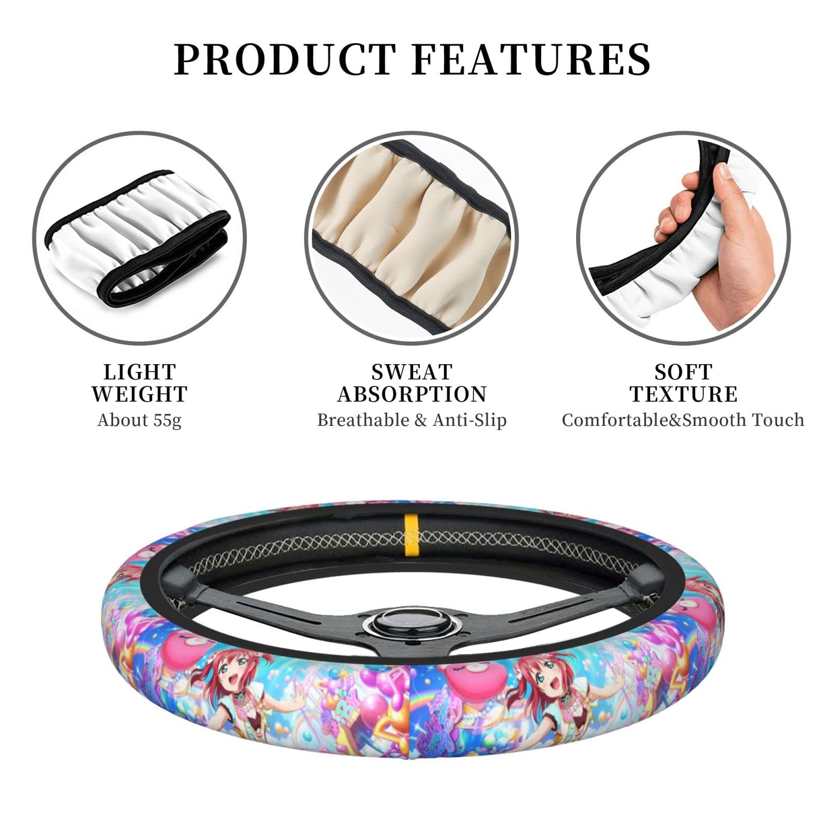 ラブライブサンシャイン Aqours 車ハンドルカバー 71Fk6ZiJq4L._UF894