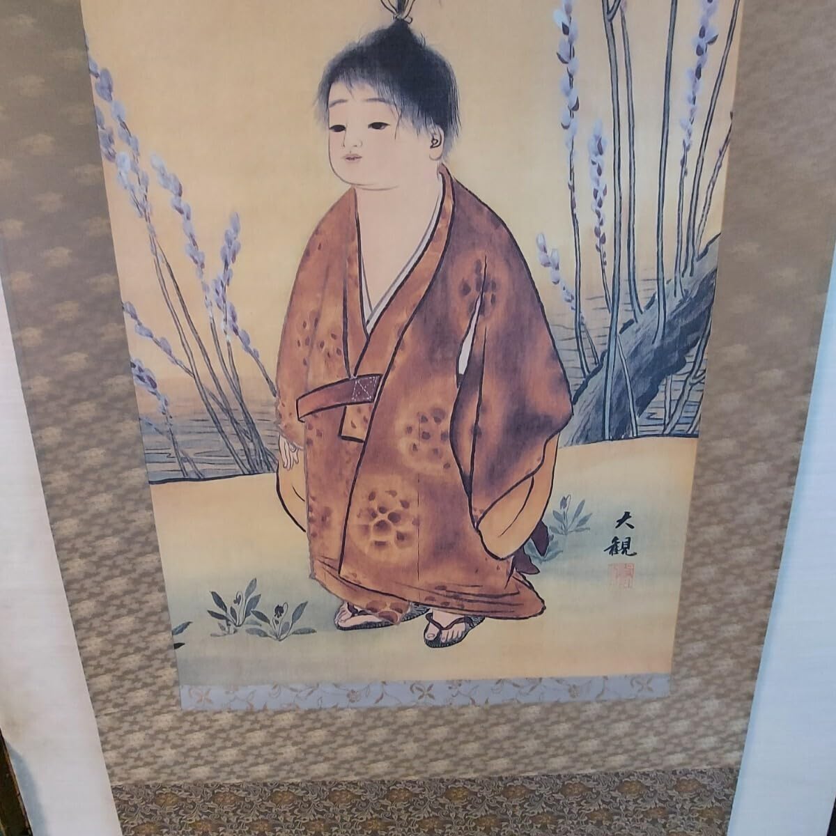 横山大観筆 牧童図【牛に乗る人物画】水墨複製画ボストン美術館 定価42