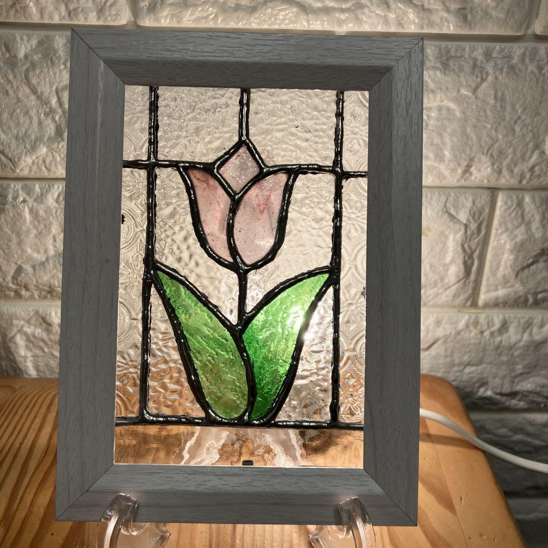 ピンクのチューリップ♦︎ステンドグラス Amazon.co.jp: ピンクの