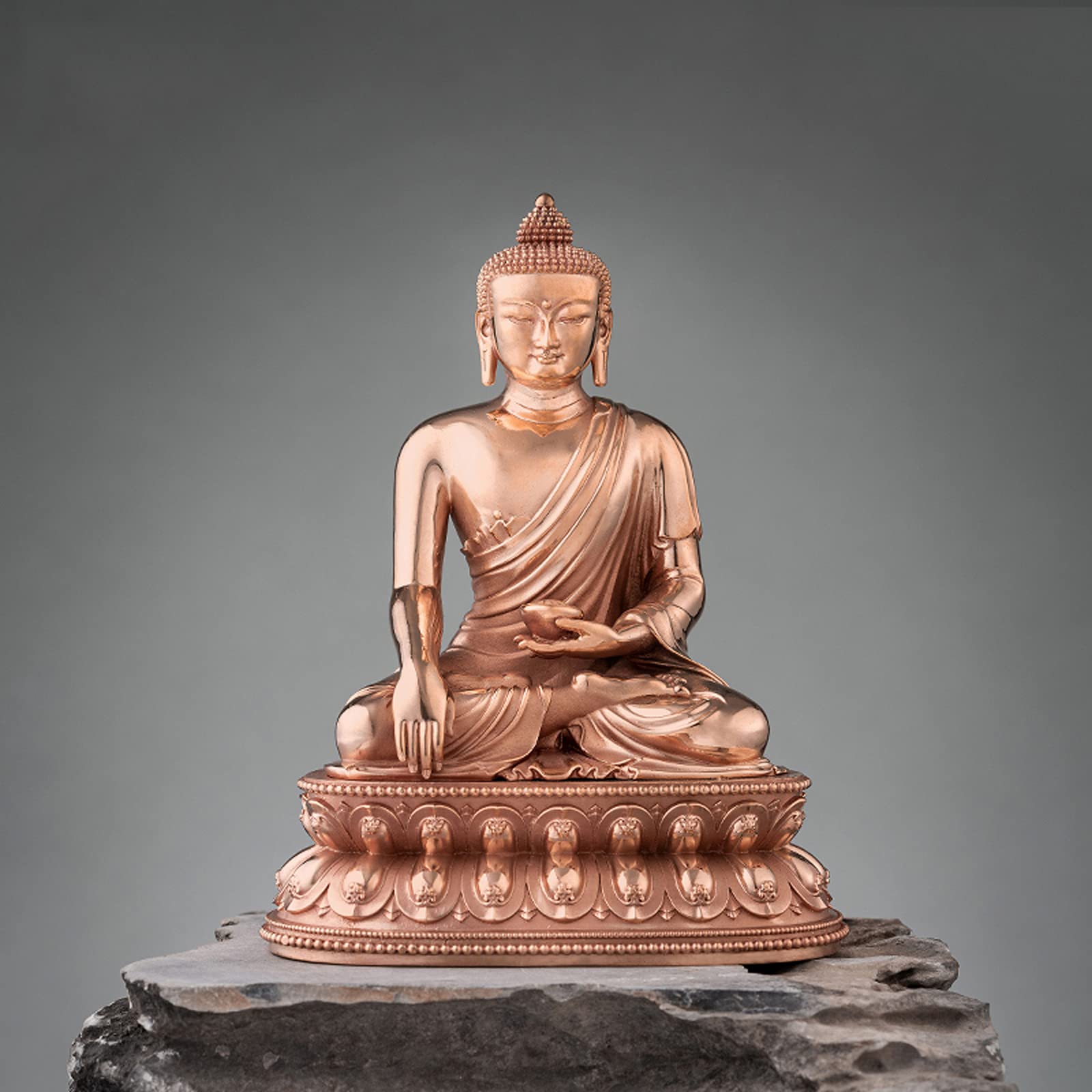 珍蔵純銅泥金朱砂仏像【釈迦牟尼仏】インテリア骨董品アンティーク置物