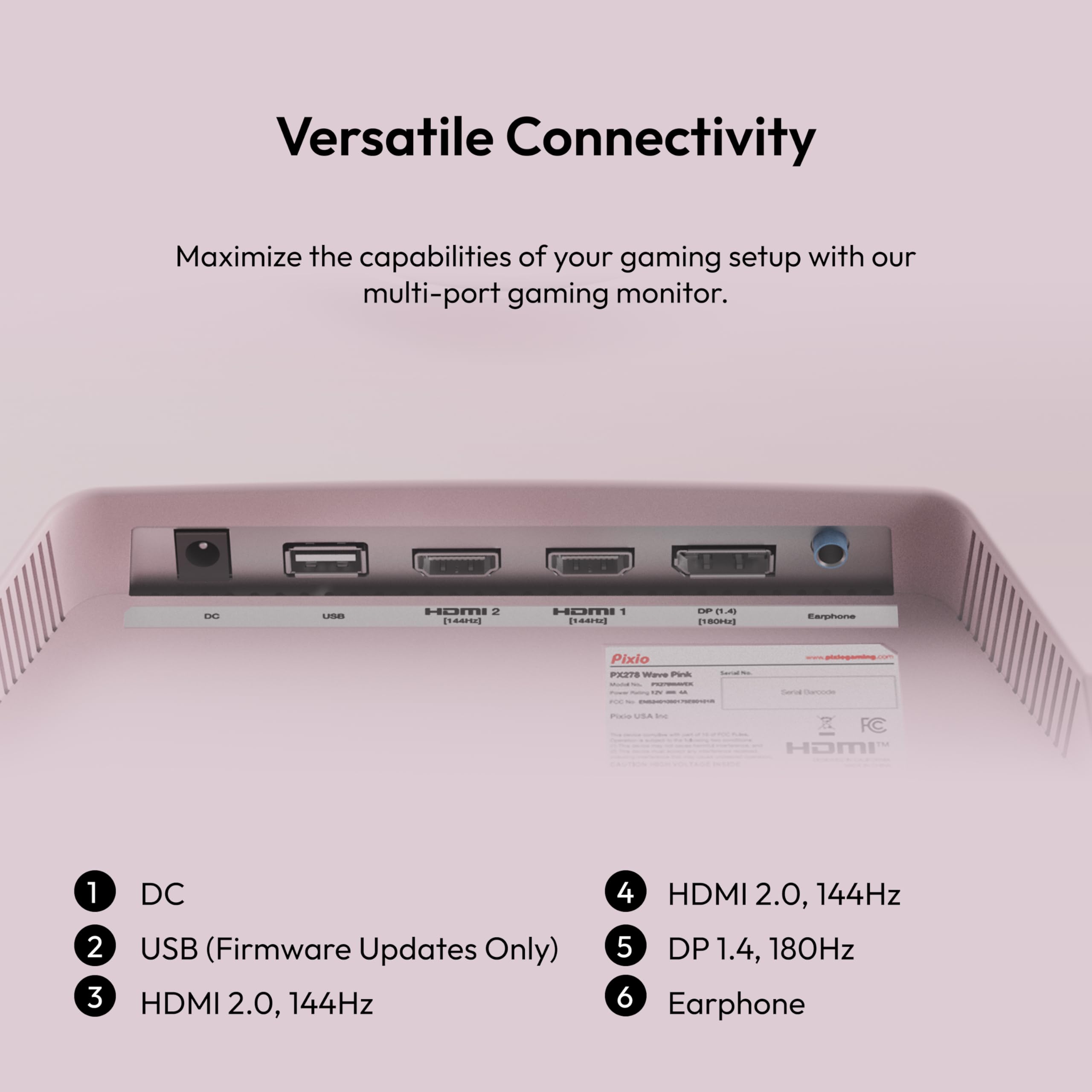 Amazon.com: Pixio PX278 Wave Pink 27 inch 180Hz Refresh Rate Quad