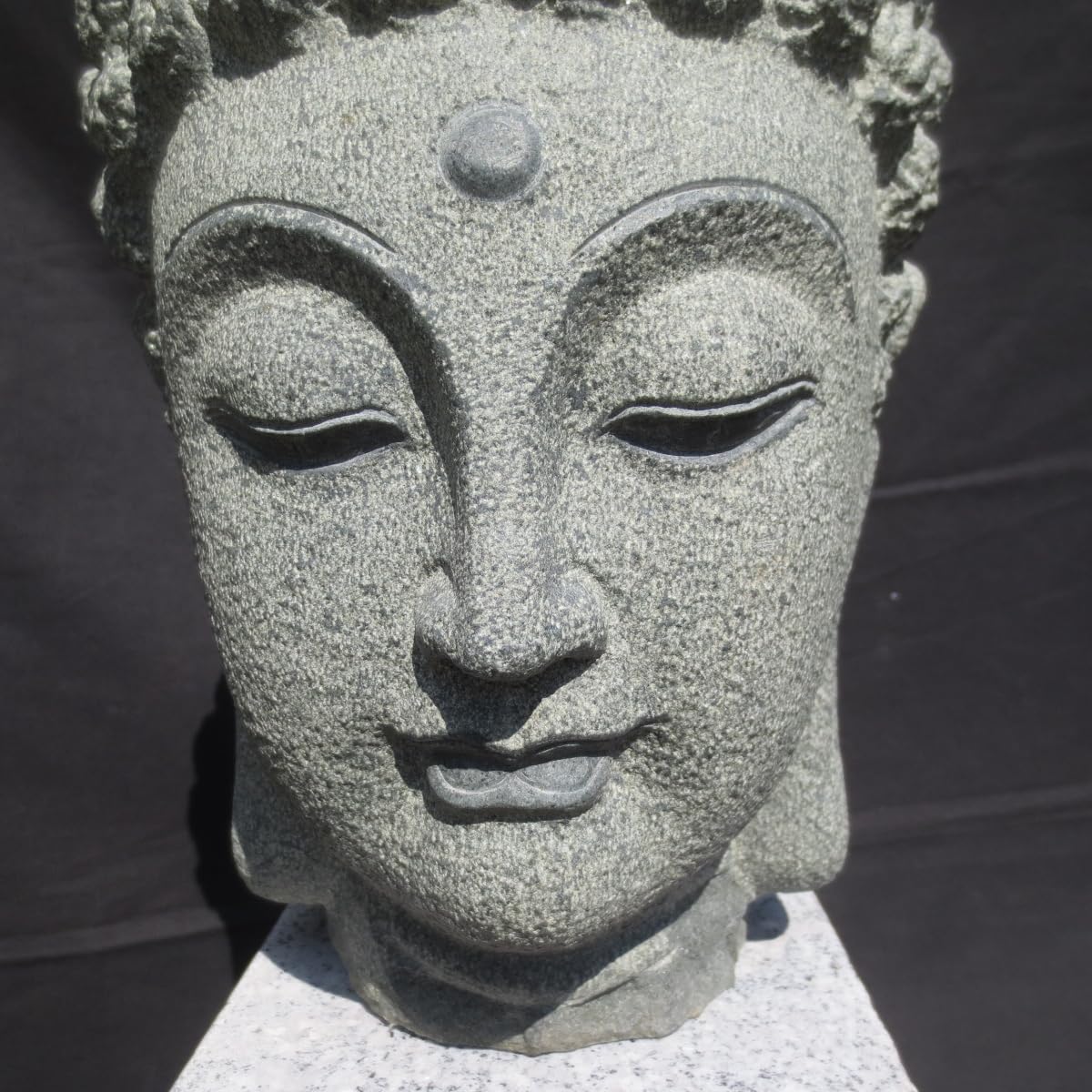 o*0様 仏頭 台付き 高さ約11.6cm 中国石仏 Amazon.