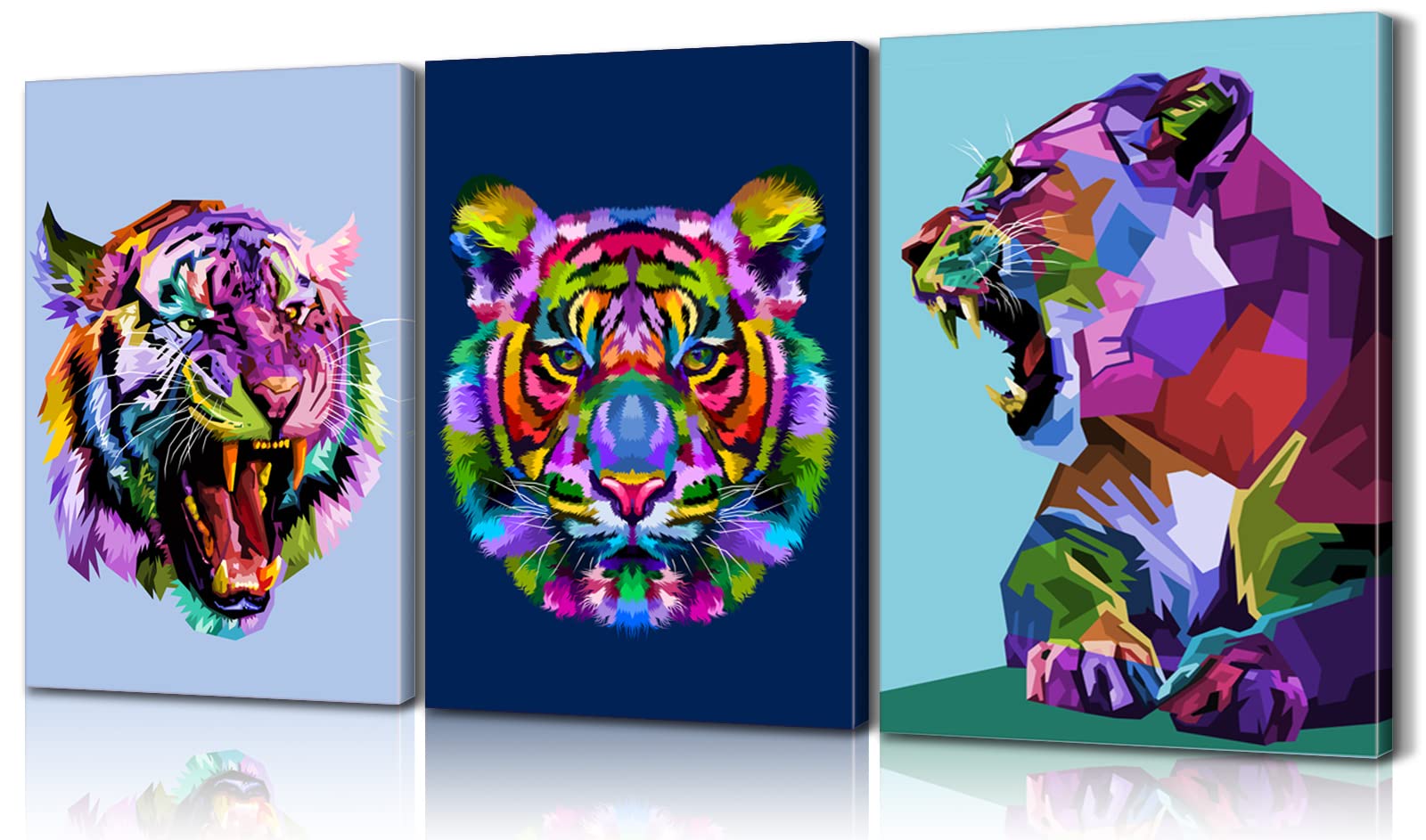 あるがままに】虎トラアクリル画ポップアートキャンバスF6号BAEZ3