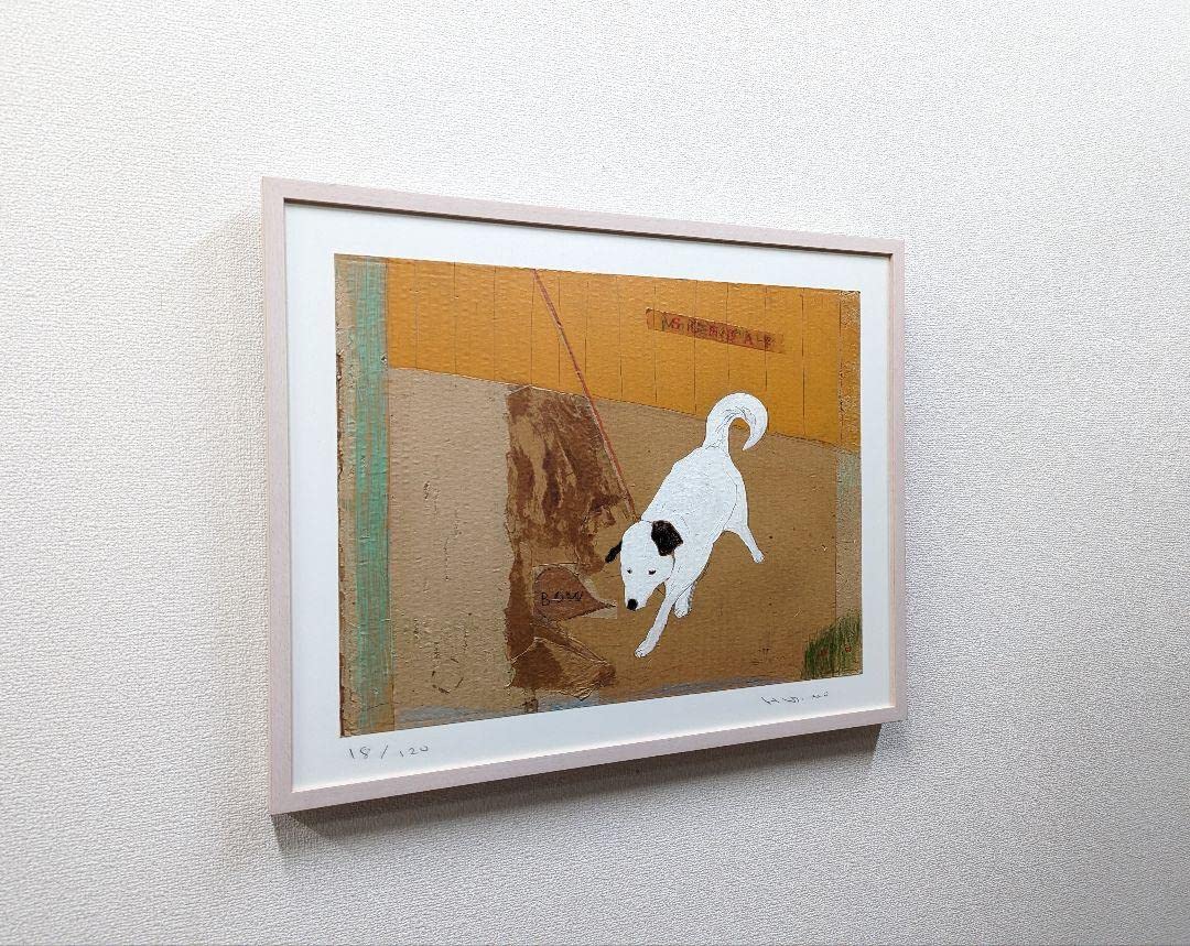 日比野克彦版画『Bow』額付