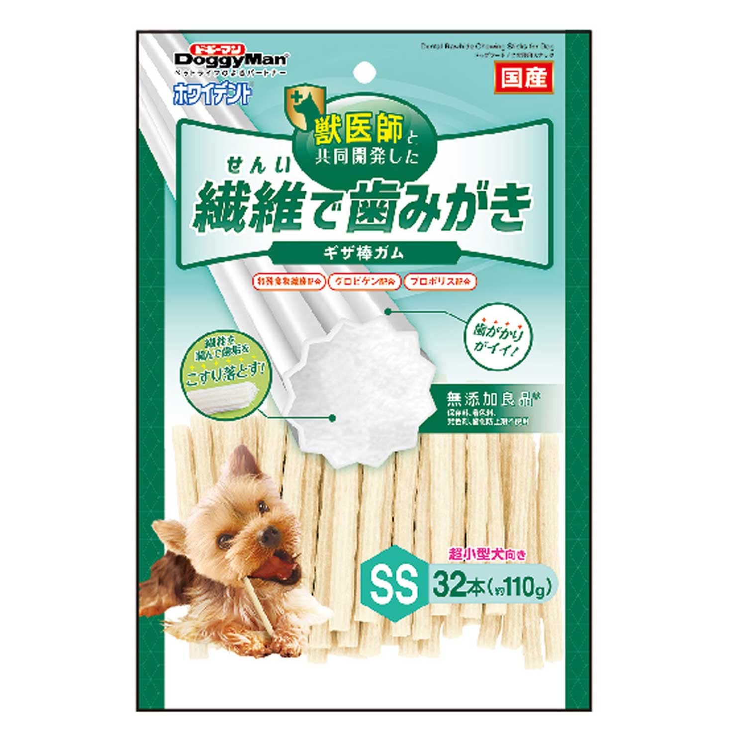 ドギーマン ホワイデント 繊維で歯みがき SS 32本×40袋（まとめ買い）