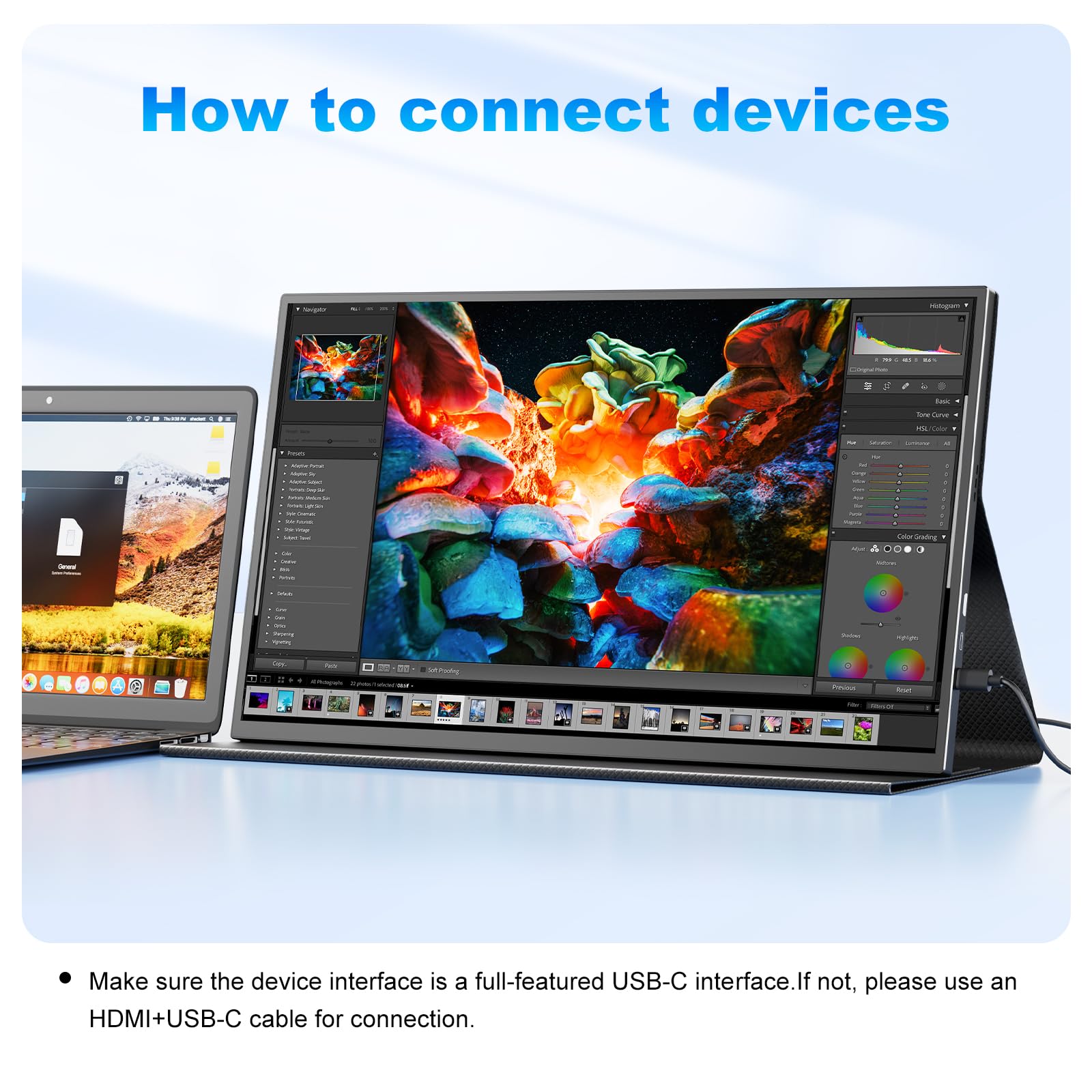 Amazon.com: COOLHOOD 18.5 Inch Portable Monitor for Laptop, 1080P