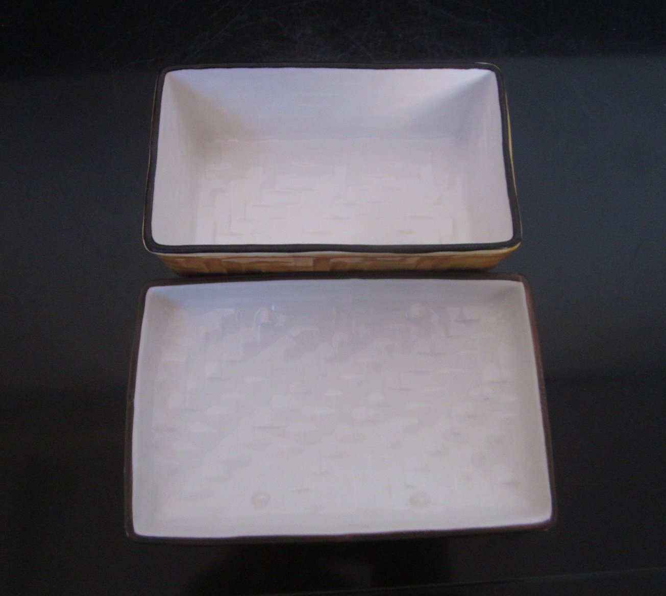 希少【1点物】和食器▷正方形深皿 フタ付 重箱一段 A ▷