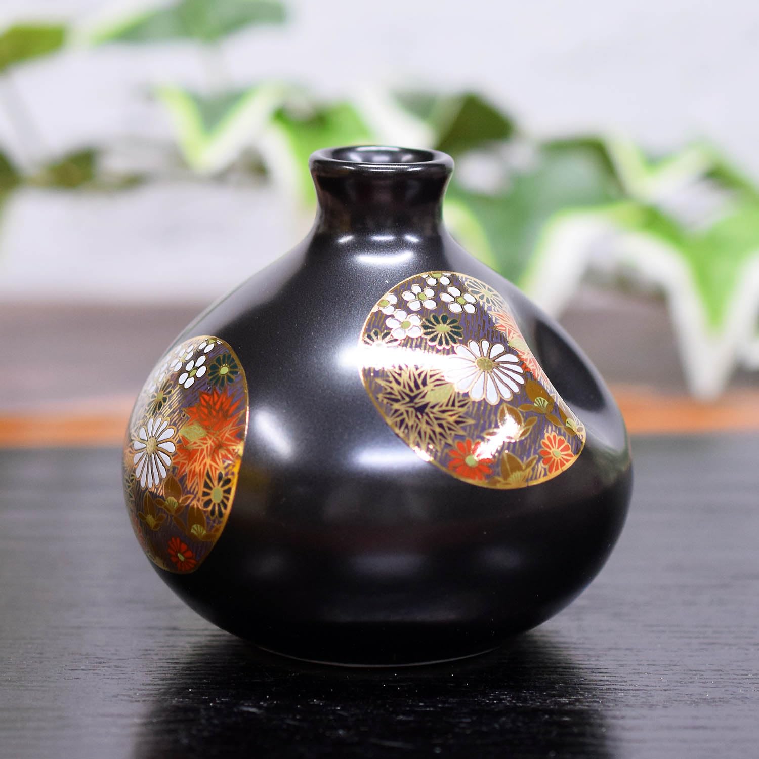 信楽焼 花入れ 花瓶 花鳥図 九谷玉竜 ギャラリー一番館 UUW217-3_信楽焼/