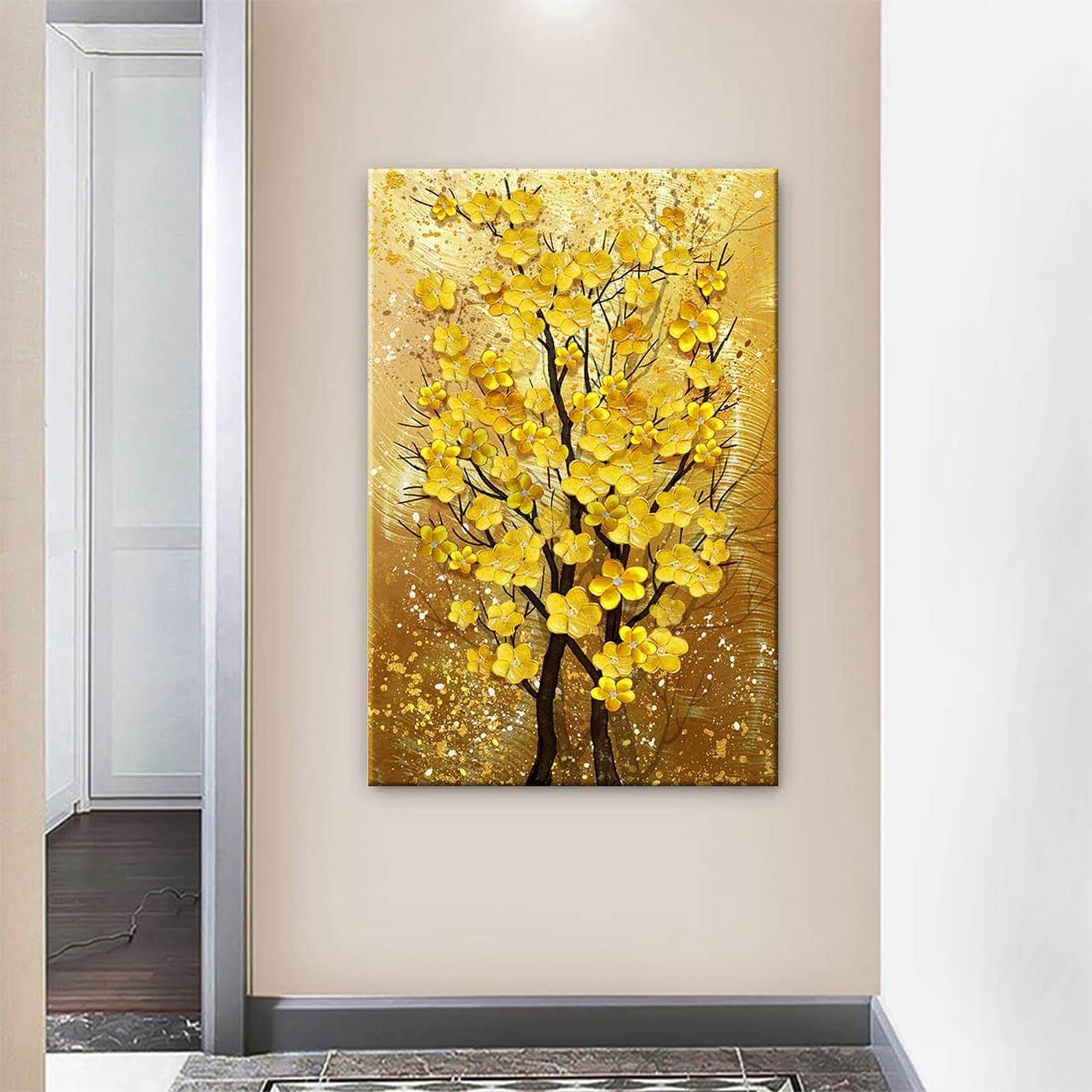 風景画 油彩画 金色フレーム 約40cm x 50cmアクリル 風景画 油彩画 金色