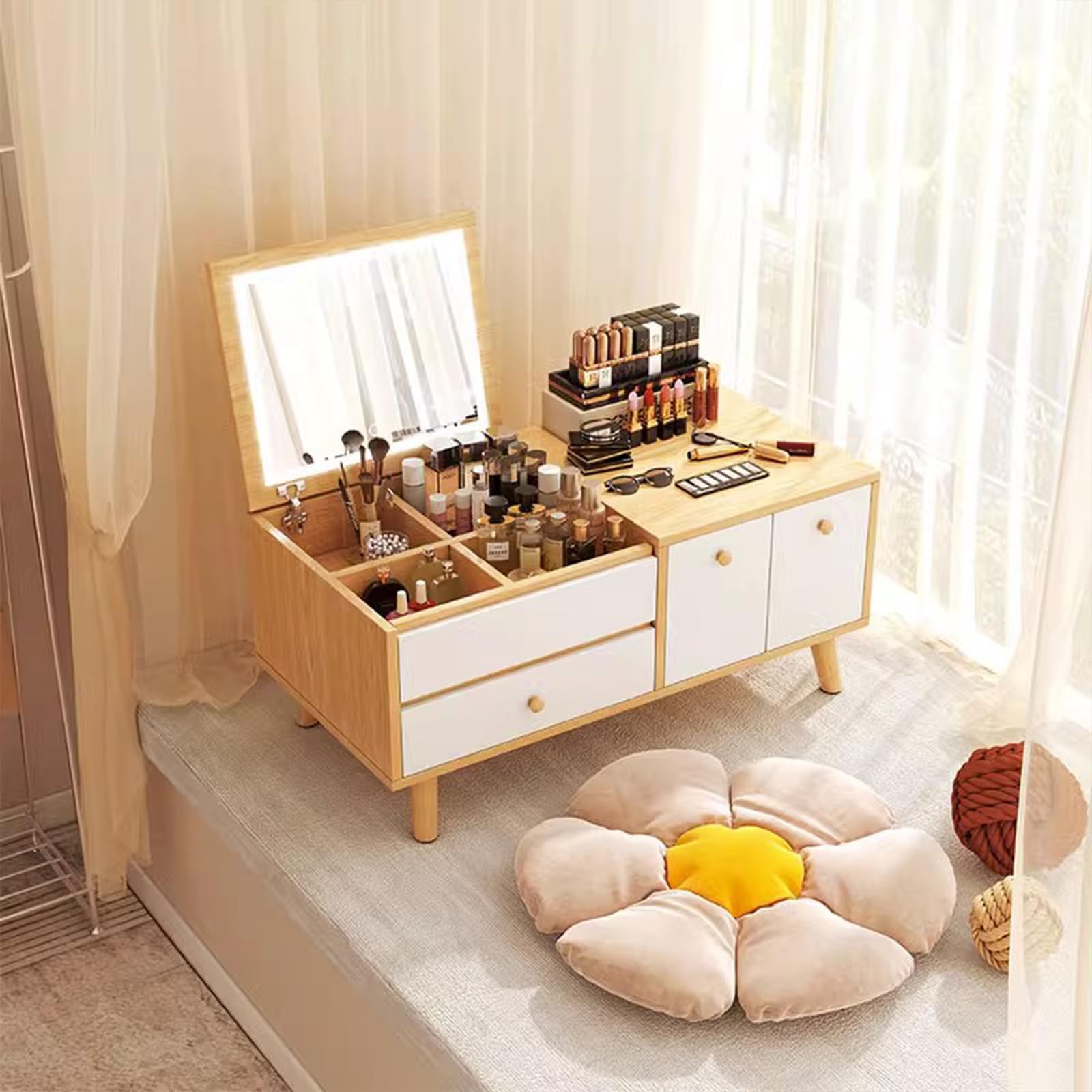 アルファシート ドレッサー 3段 引き出し 収納 コンパクト 化粧台
