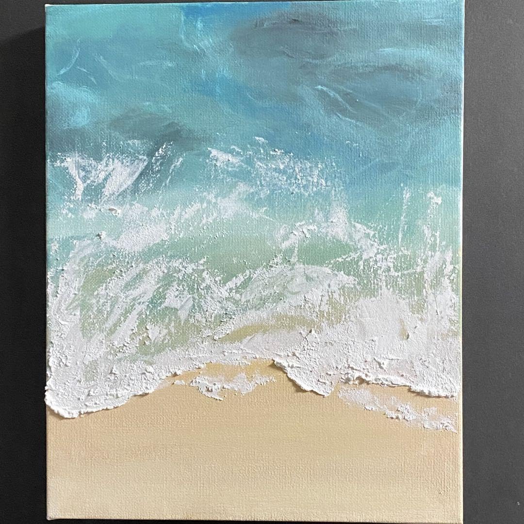 65.2×53cm 海の風景 テクスチャーアート 海の絵 海 海アート 海の