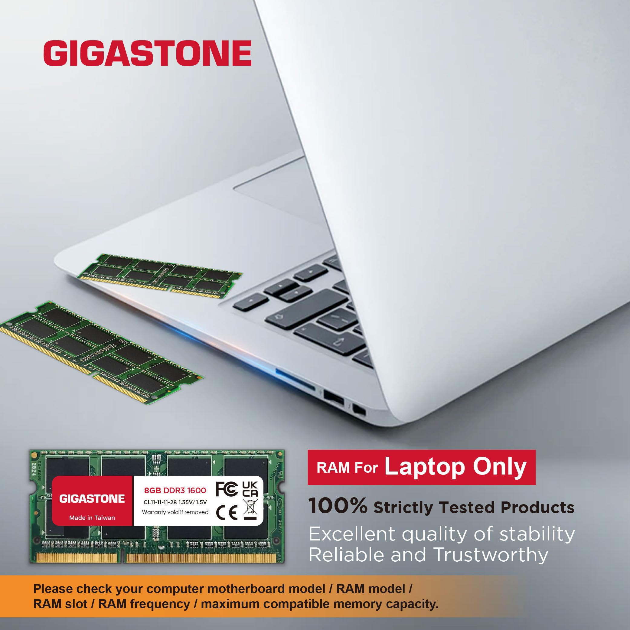 DDR3 RAM Laptop Only】 GIGASTONE 16GB Kit (2x8GB) DDR3/DDR3L