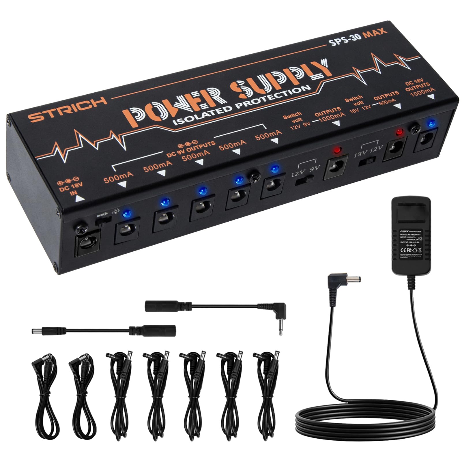 Amazon | STRICH エフェクター電源 ハイパワーサプライ 10チャンネル