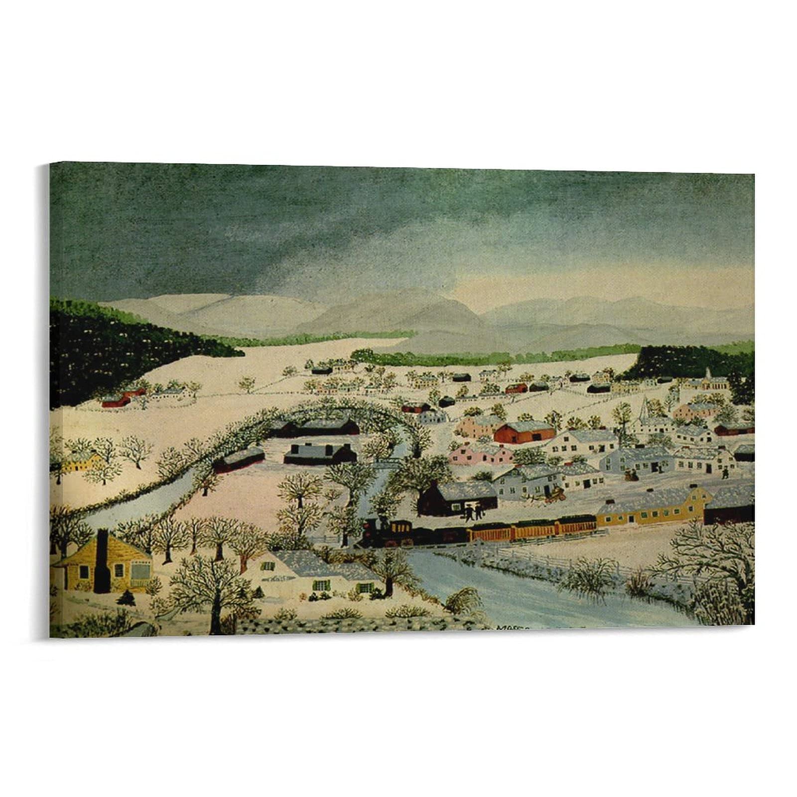 グランマ・モーゼス、『フージック・フォールズ ニューヨーク州 冬