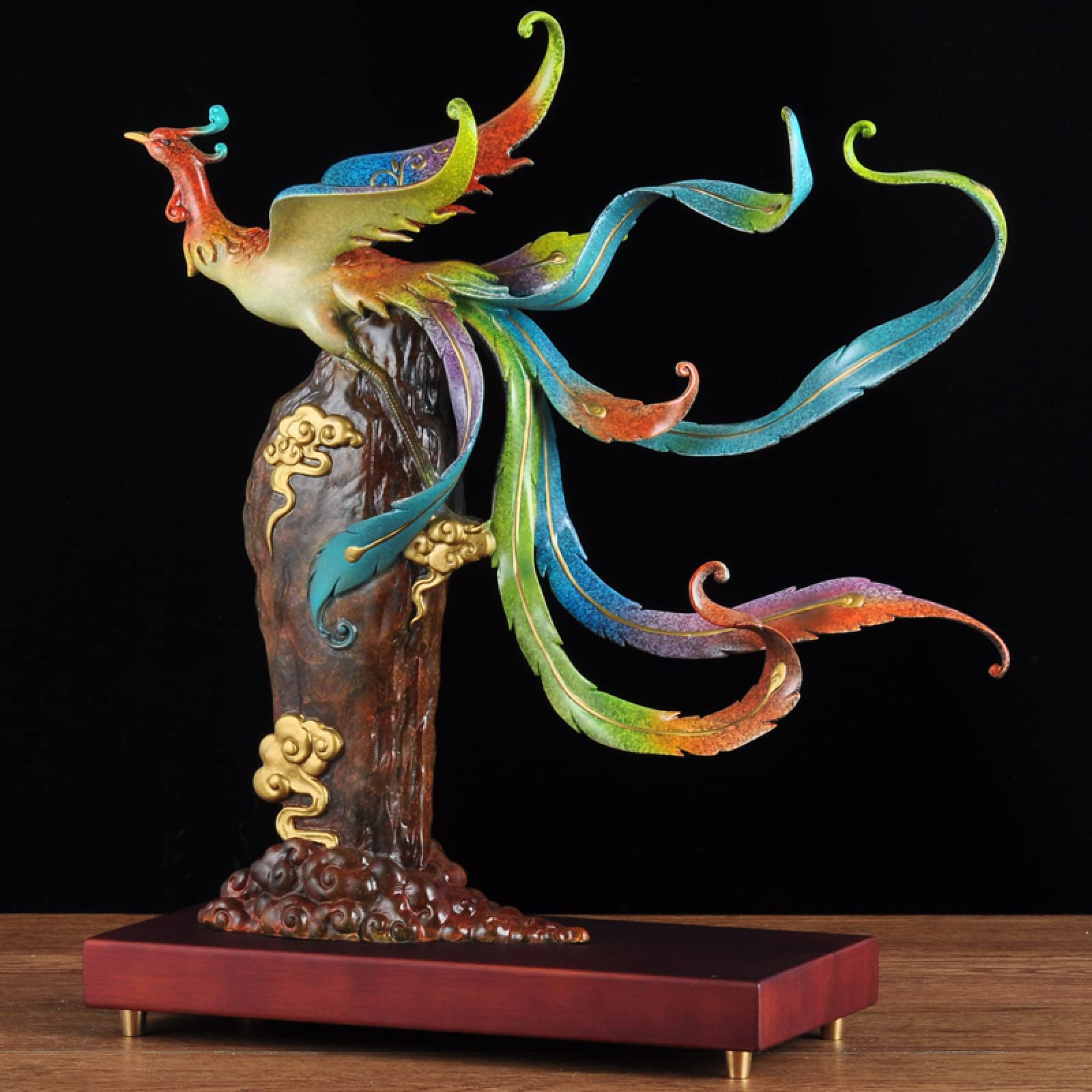 漆芸 漆器 鳳凰 花器 花瓶 沈降壺 インテリア オブジェ 飾り物 85cm