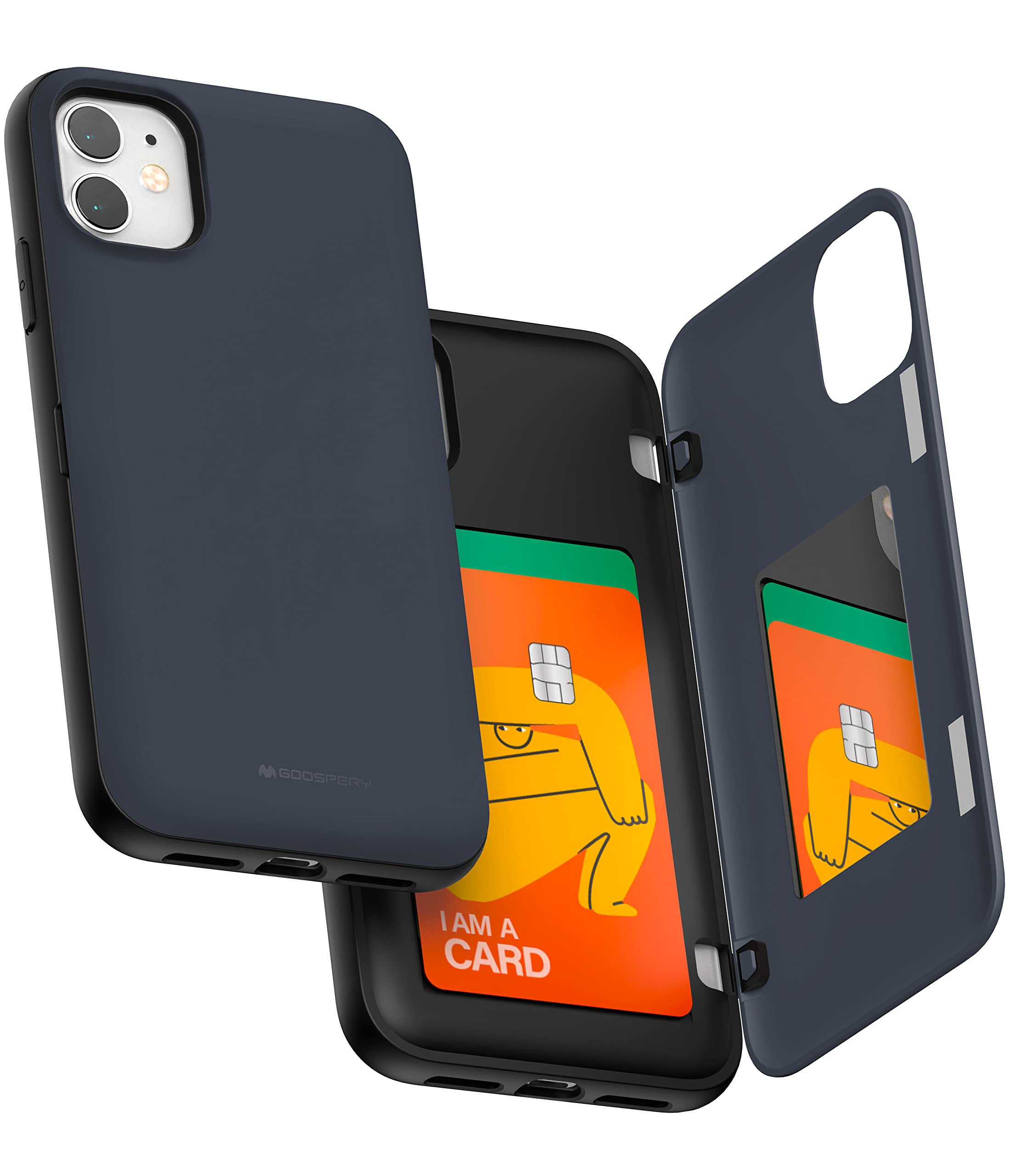 Amazon.co.jp: Goospery iPhone 11 ケース 背面 カード 収納
